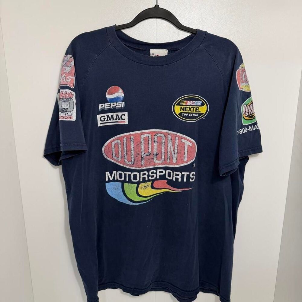 Nascar Men's Navy and Blue T-shirt